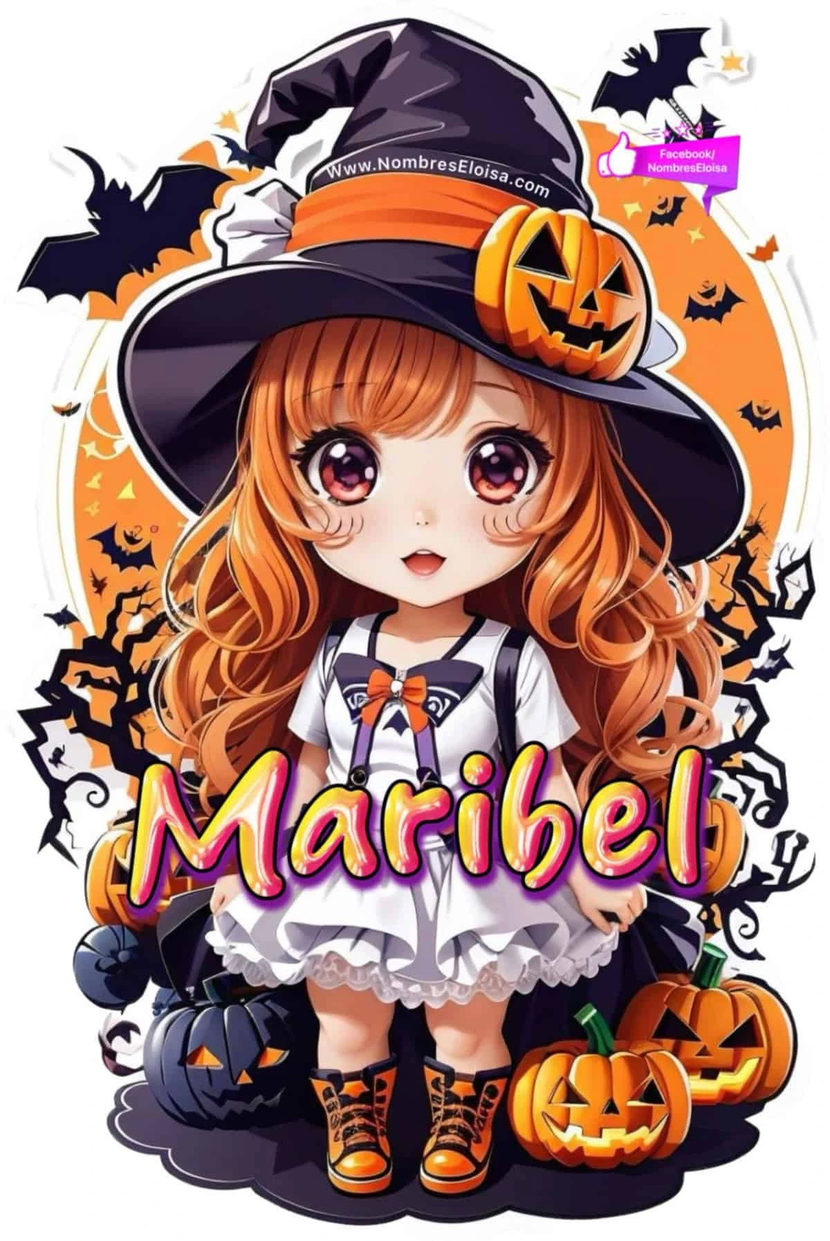 Nombres con diseño 3D de personajes representativos de Halloween creados por la inteligencia artificial.