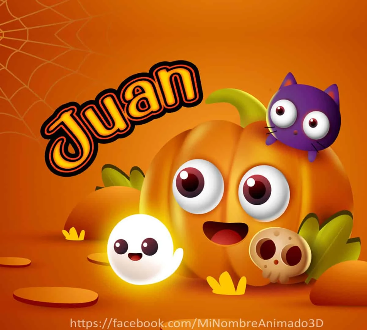Nombres con diseño 3D de personajes representativos de Halloween creados por la inteligencia artificial.