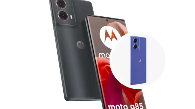 Moto G85 con diseño compacto y batería de larga duración. Foto: Cortesía