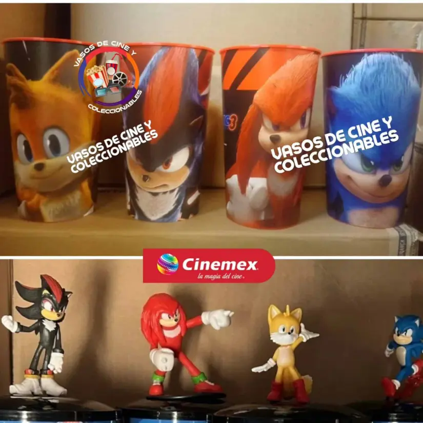 Combo de la película de Sonic 3 que venderá Cinemex. Foto: Vasos de Cine y Coleccionables