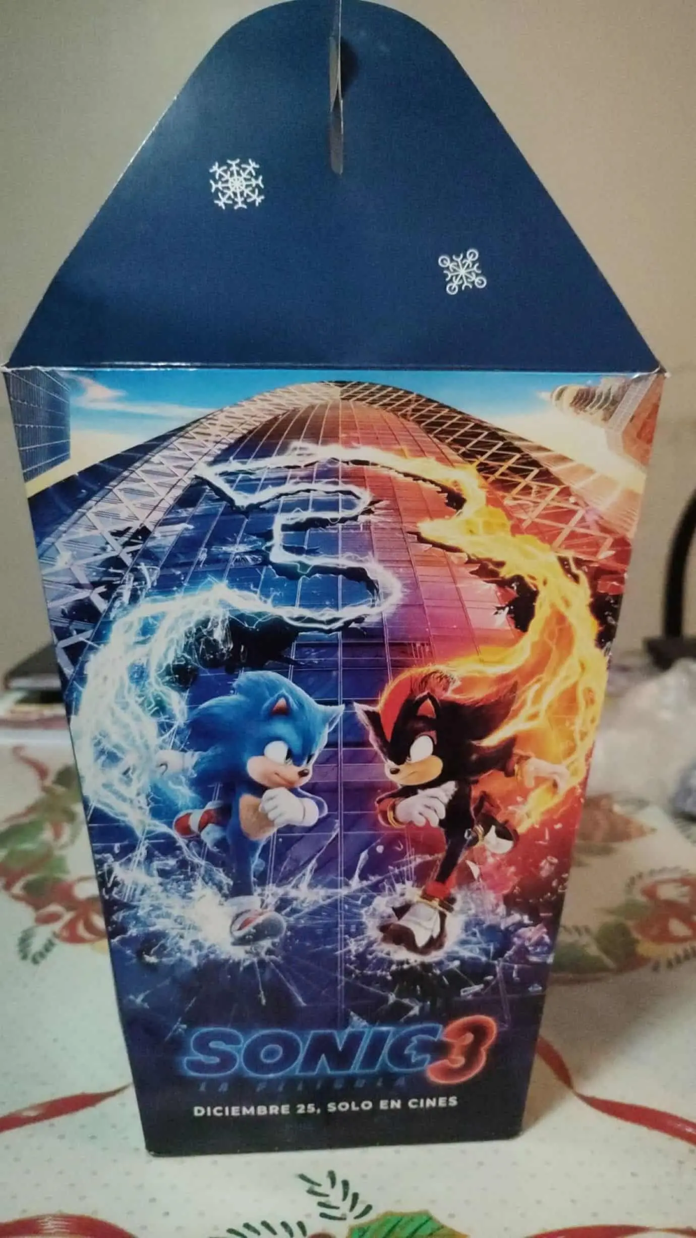Palomitas edición especial de Sonic en Cinépolis. Foto: Cortesía