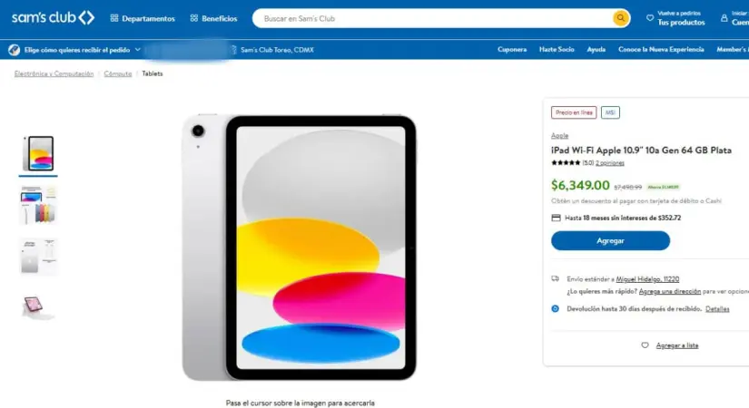 Venta Única de Navidad 2024: iPad 10 con oferta en Sam's Club