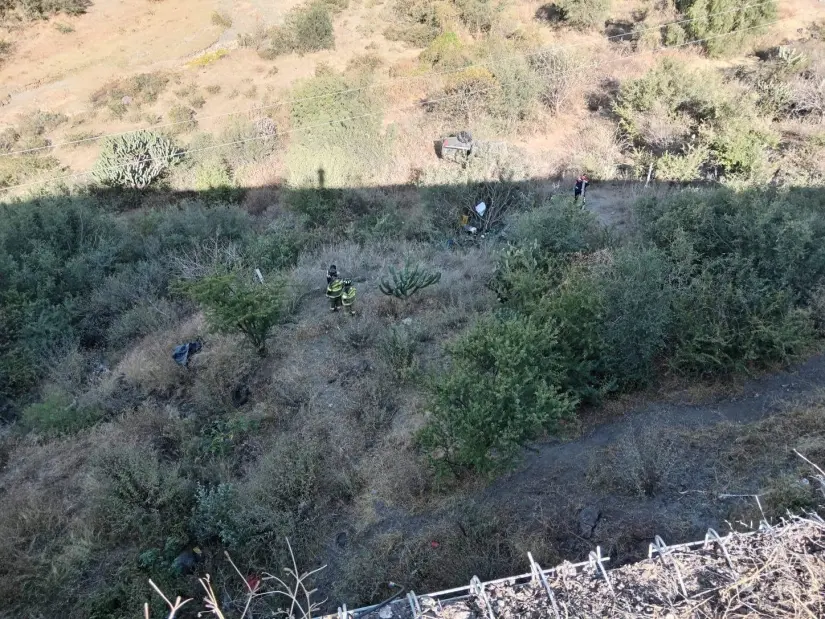 El pequeño junto a su papá cayeron a un barranco de cerca de 30 metros de profundidad en Guanajuato. Foto: Cortesía