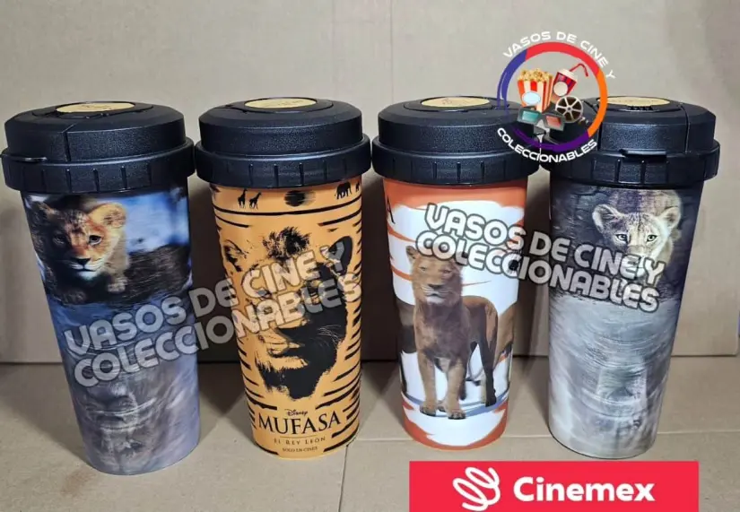 Vasos de Mufasa que tendrá disponibles Cinemex. Foto: Vasos De Cine Y C.