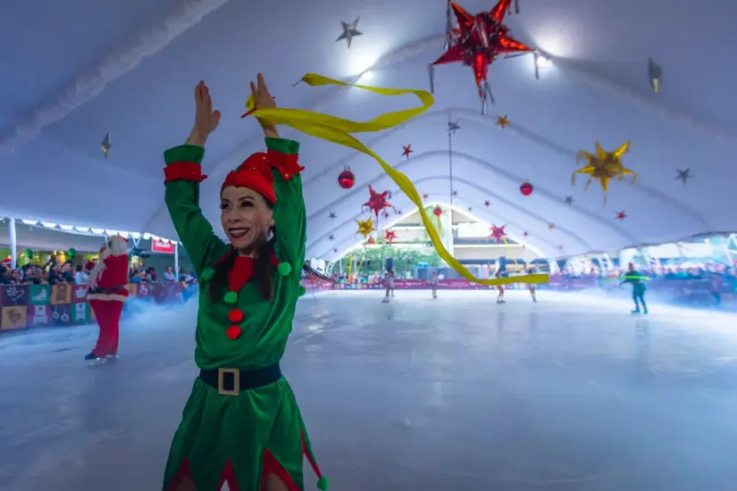 Así luce la pista de hielo en Culiacán