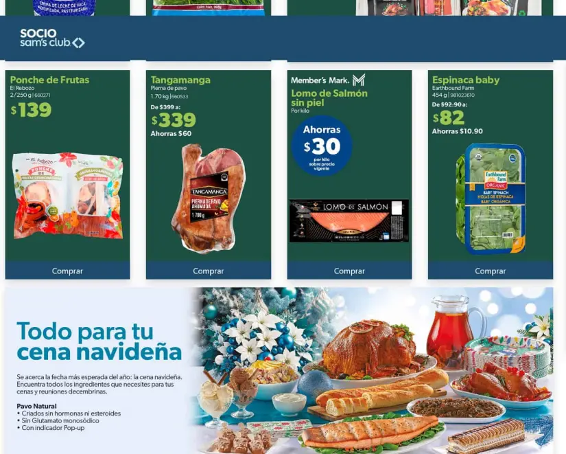 Ofertas en Sam’s Club para Navidad 2024. Foto: Captura de pantalla