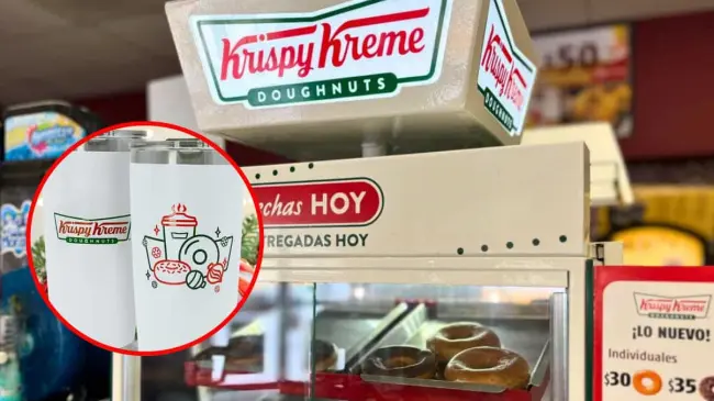 El termo navideño es una de las sorpresas de Krispy Kreme para esta temporada.