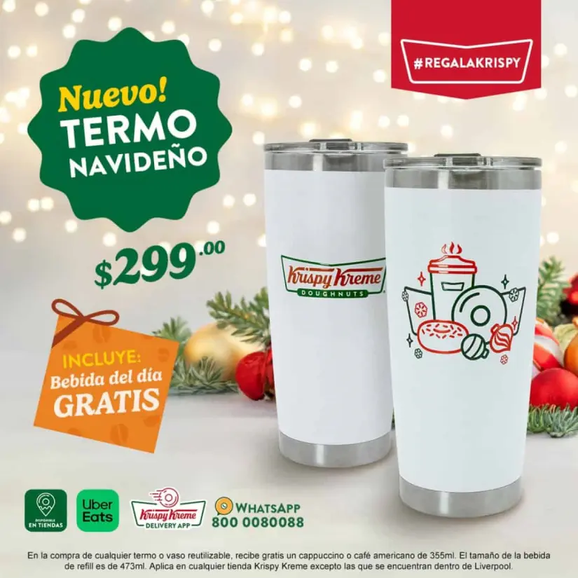 ¿Cuánto cuestan los termos navideños de Krispy Kreme?