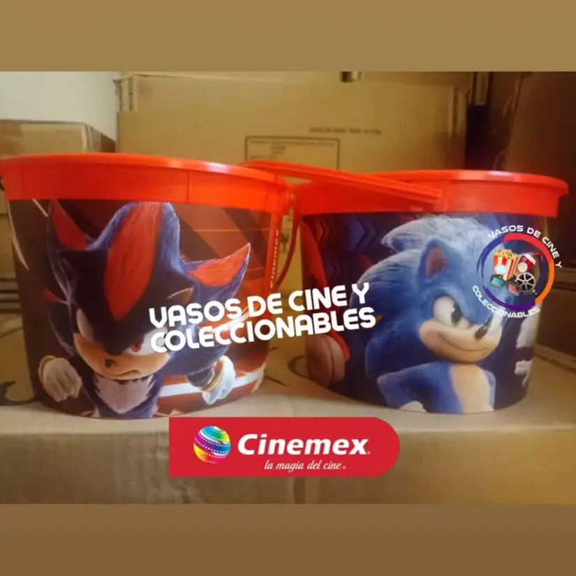 Cubeta palomera de Sonic de Cinemex. Foto: Vasos De Cine Y C.