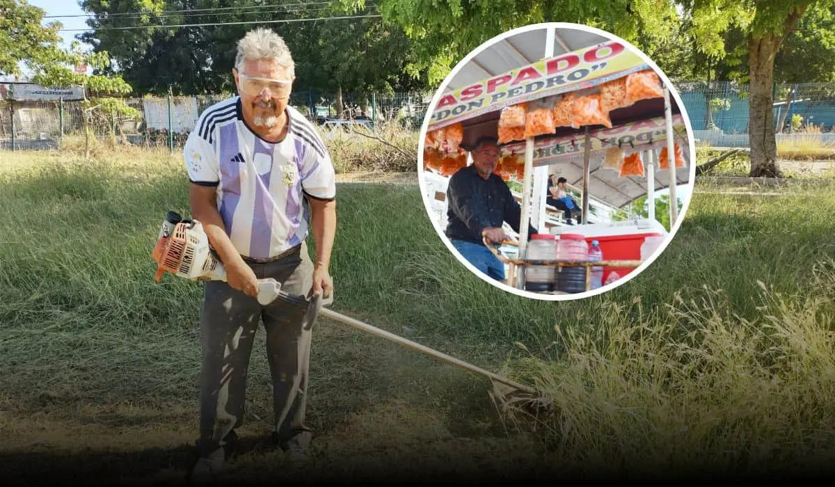 Con esfuerzo y carisma, Pedro Carvajal, es el guardián del campo deportivo de la Toledo Corro en Culiacán