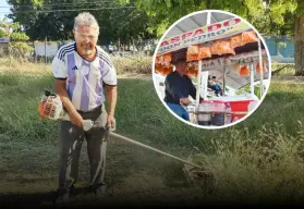 Con esfuerzo y carisma, Pedro Carvajal, es el guardián del campo deportivo de la Toledo Corro en Culiacán