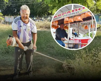 Con esfuerzo y carisma, Pedro Carvajal, es el guardián del campo deportivo de la Toledo Corro en Culiacán