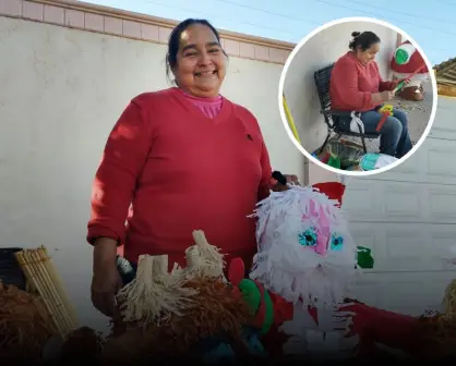 Con esfuerzo y sonrisas, en Culiacán Irma transforma la adversidad en piñatas, hechas con amor