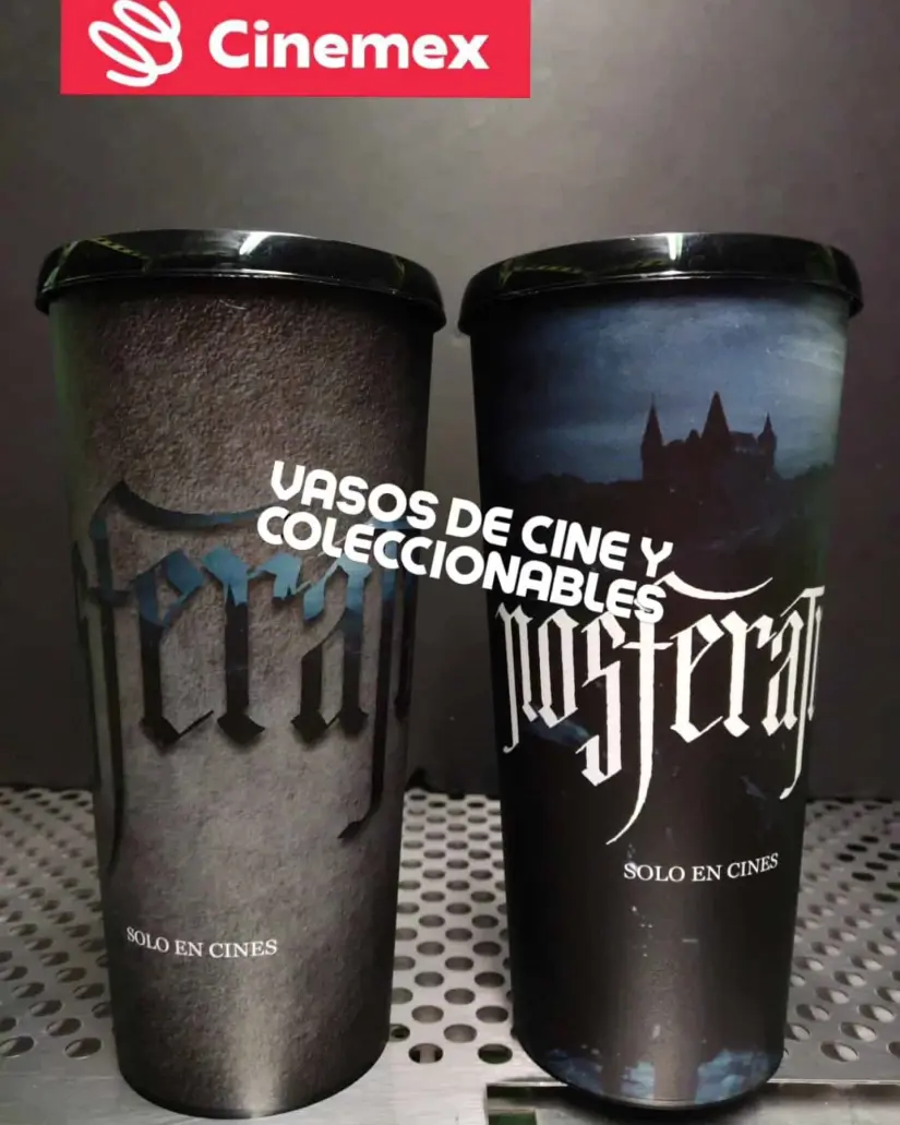 Los vasos de Nosferatu que llegarán a Cinemex. Foto: Vasos De Cine Y C. 