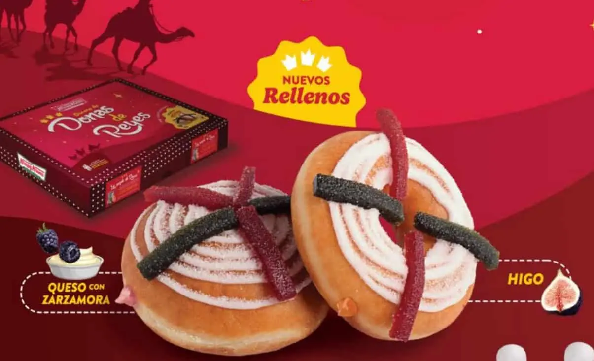 Las Donas de Reyes combinan el sabor tradicional de la rosca y de Krispy Kreme. Imagen: Cortesía