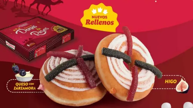 Las Donas de Reyes combinan el sabor tradicional de la rosca y de Krispy Kreme. Imagen: Cortesía