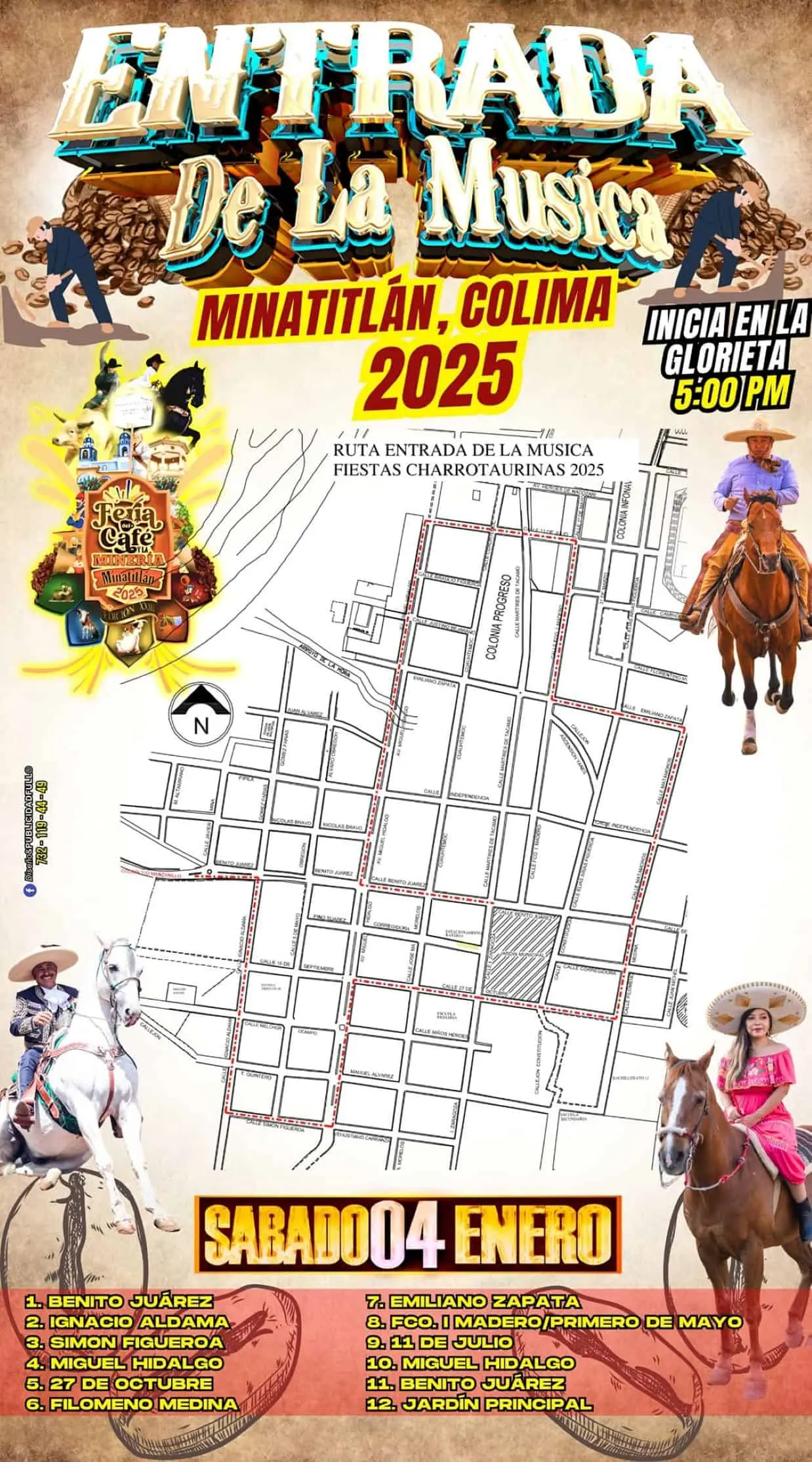 Evento de la Entrada de la Música de la Feria de Minatlan, Colima 2025. Foto: Cortesía