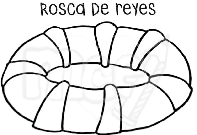 Rosca de Reyes para colorear.