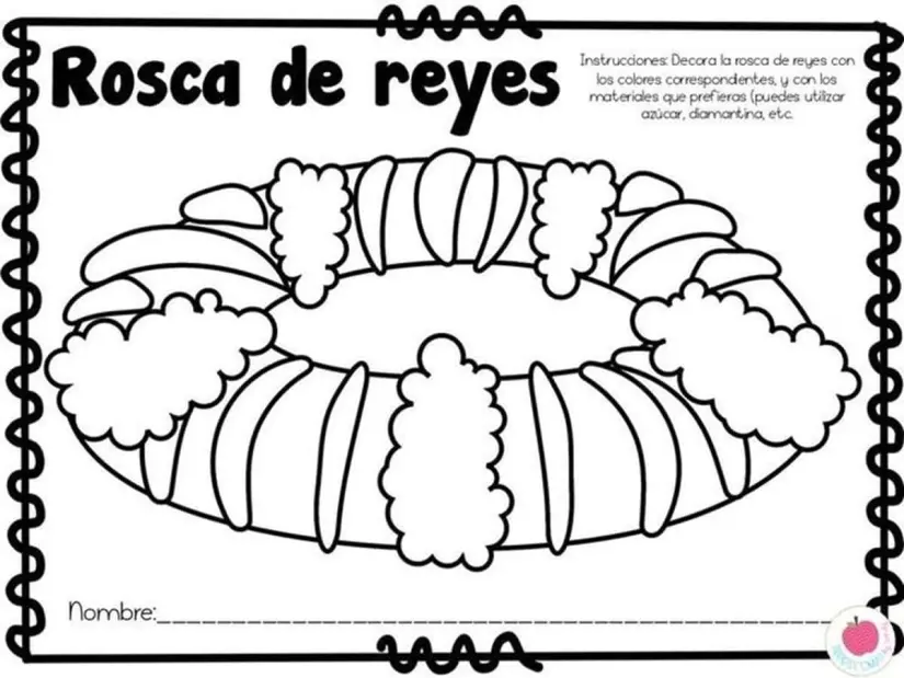 Rosca de Reyes para colorear