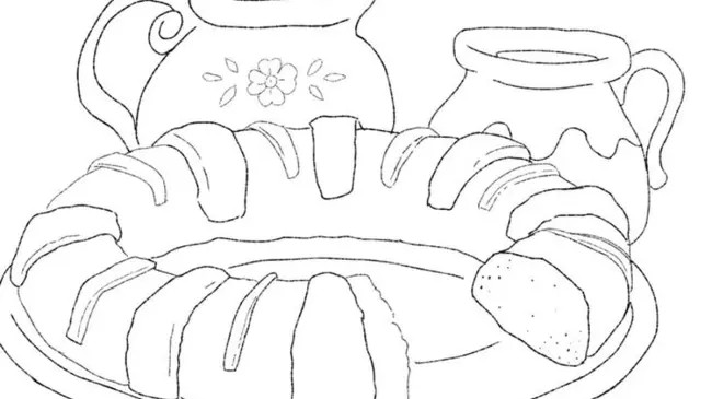 Bonitas imágenes de rosca de reyes para colorear.