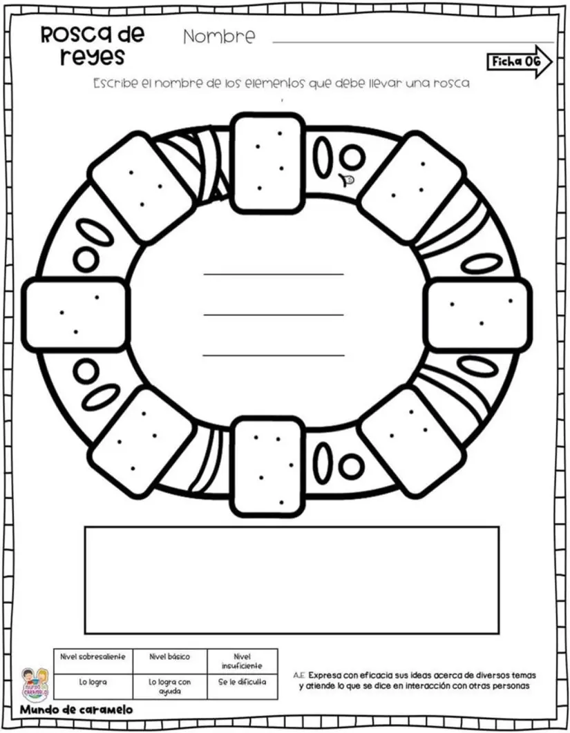 Rosca de Reyes para colorear.