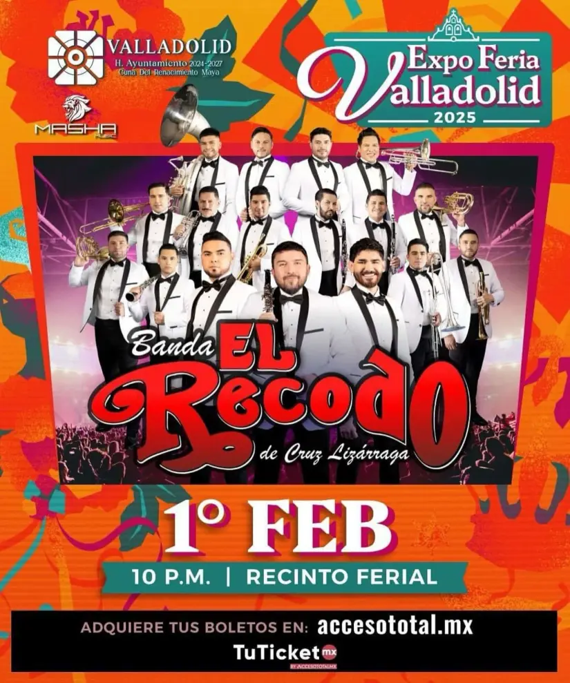 La Banda El Recodo estará en la Expo Feria Valladolid 2025, el 1 de febrero. Foto: Cortesía