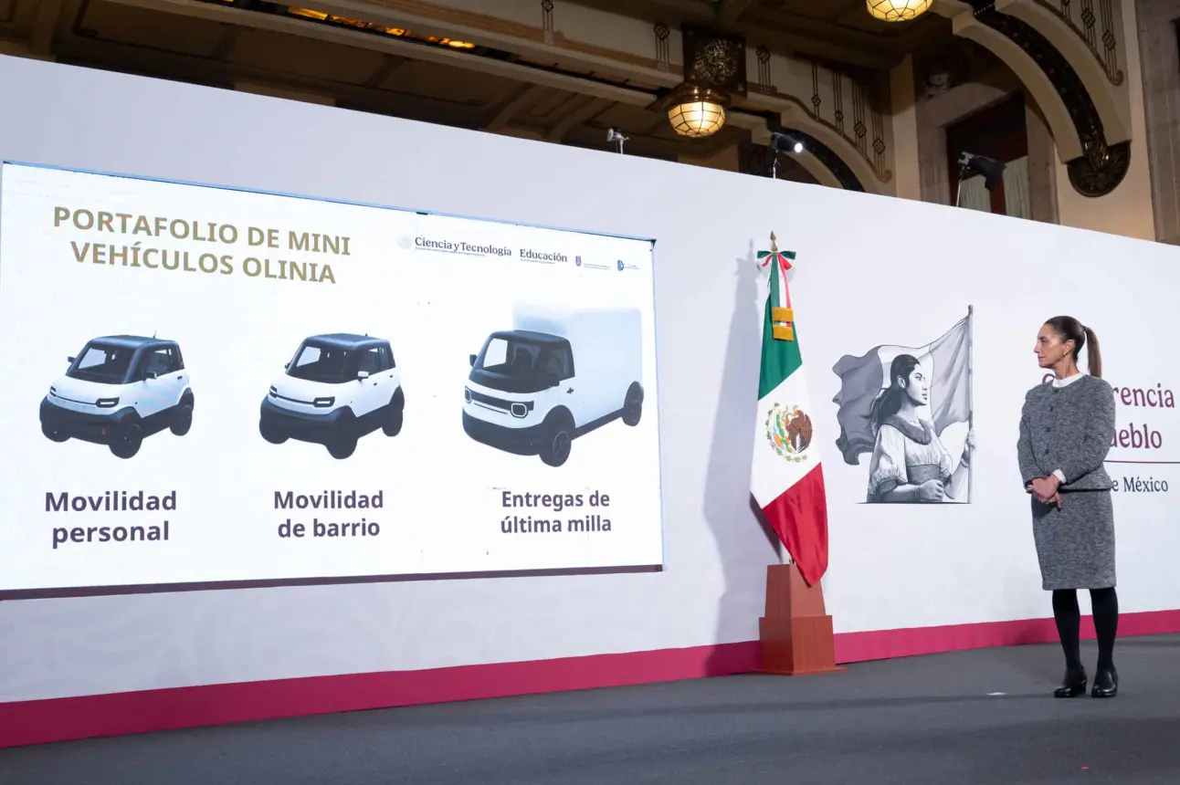 Sheinbaum impulsa Olinia: autos eléctricos con cero emisiones y tecnología mexicana.