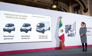 Claudia Sheinbaum presenta Olinia, la primera armadora mexicana de mini vehículos eléctricos