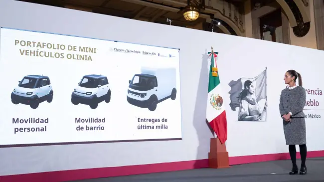Sheinbaum impulsa Olinia: autos eléctricos con cero emisiones y tecnología mexicana.