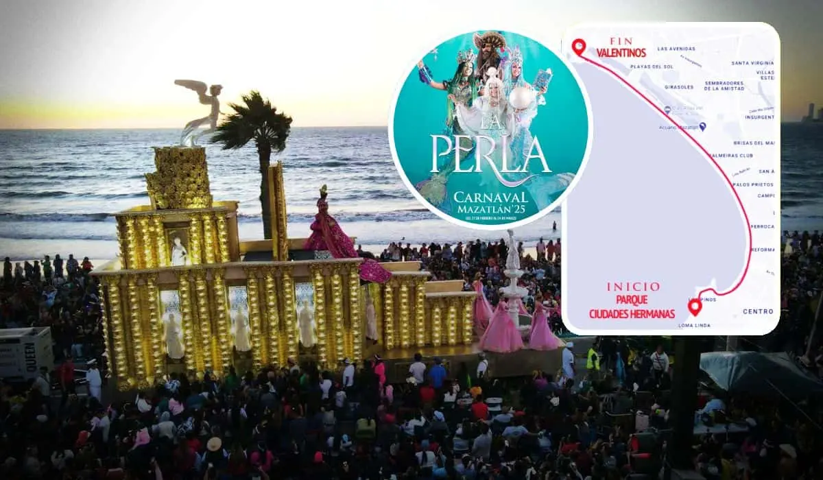 Ruta del Desfile Carnaval internacional de Mazatlán 2025 La perla