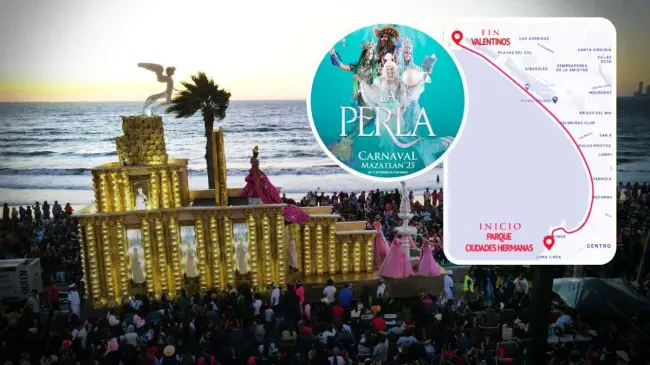 Ruta del Desfile Carnaval internacional de Mazatlán 2025 La perla