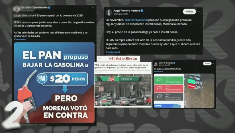 Mentira sobre gasolinazo en enero. Imagen. Mañanera del Pueblo.