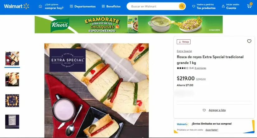 Ofertas de Walmart y Casa Ley en rosca de Reyes