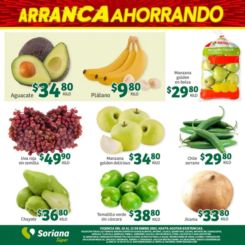 Soriana: ofertas de Fin de Semana Hiper Nacional del 10 al 13 de enero