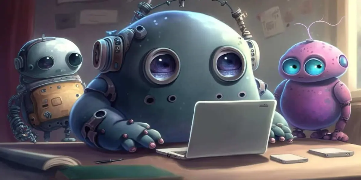 Robot en una laptop. Imagen. Pixabay.