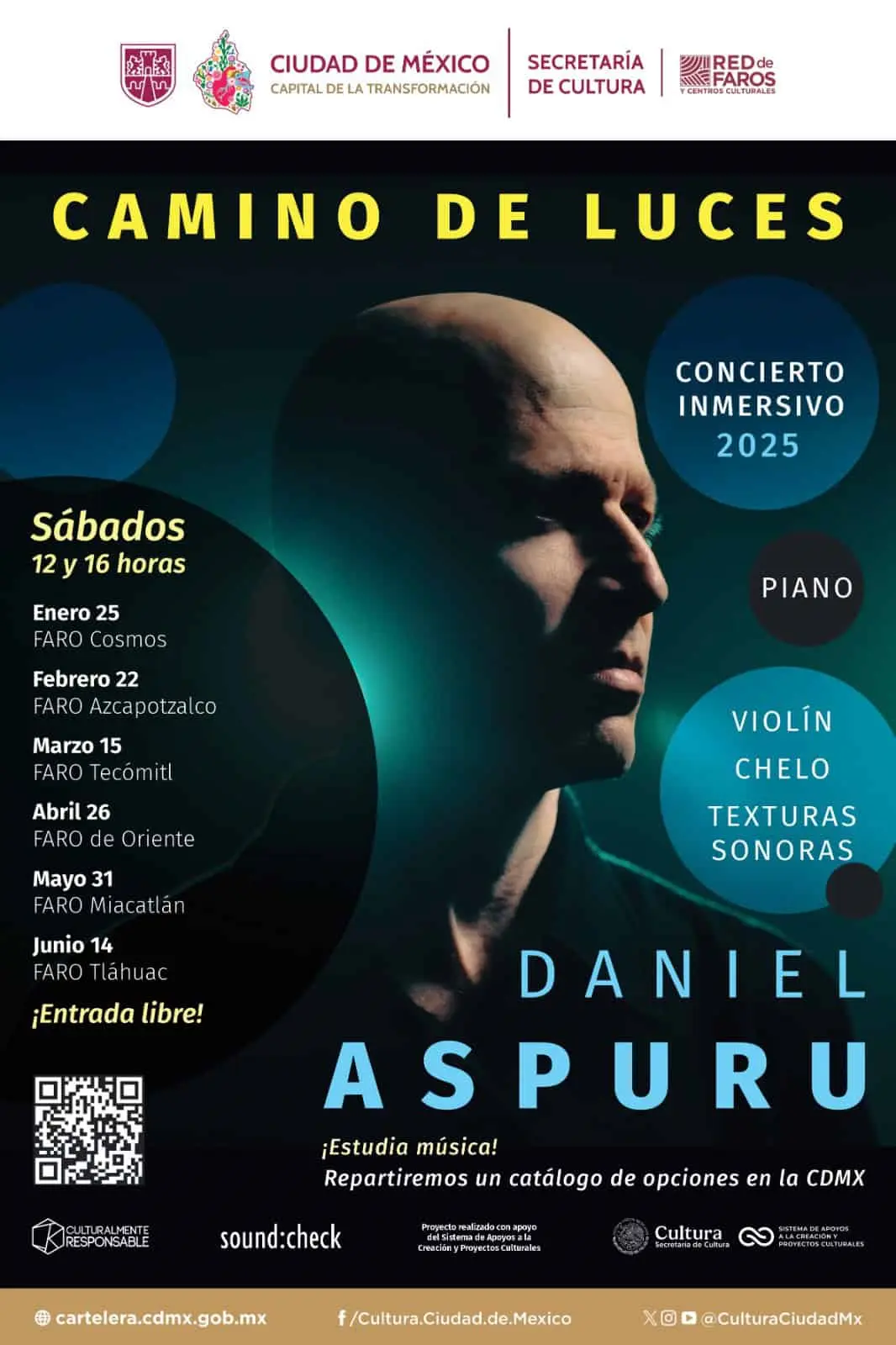 Cartelera de las fechas en las que se presentarán los conciertos. Foto Cortesía