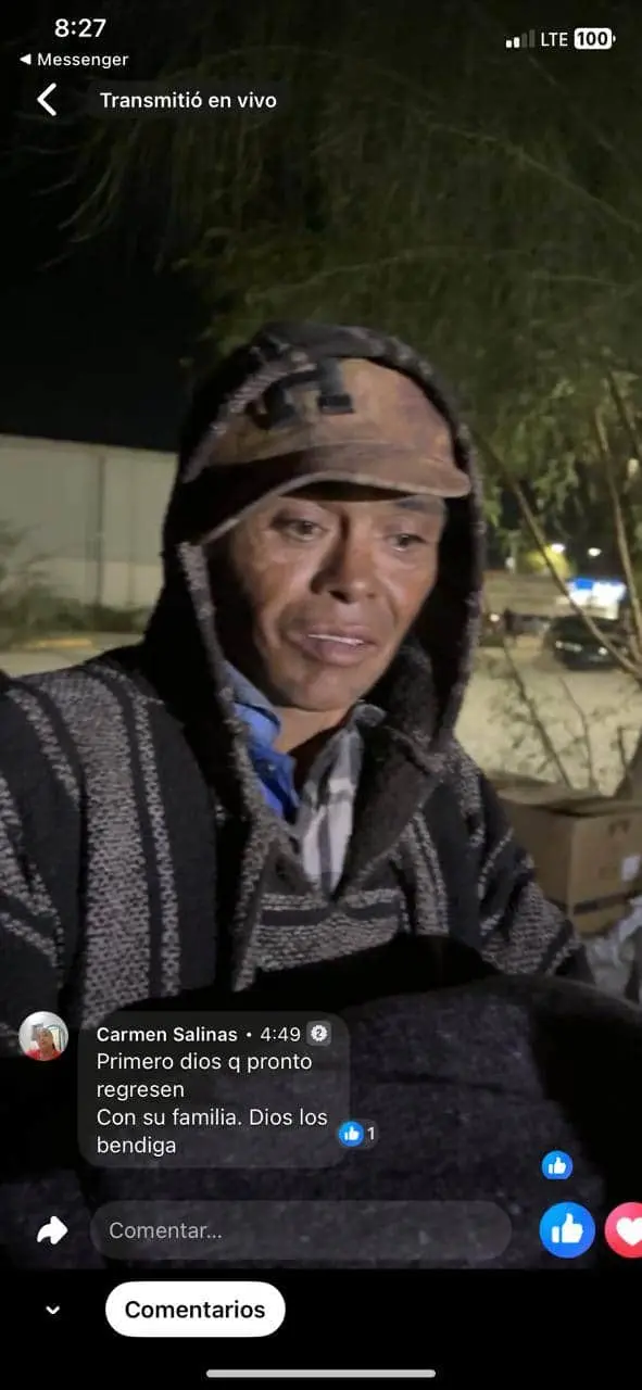 Transmisión en vivo del encuentro de Mario Cruz Vega. Foto: Madres Buscadoras de Sonora.