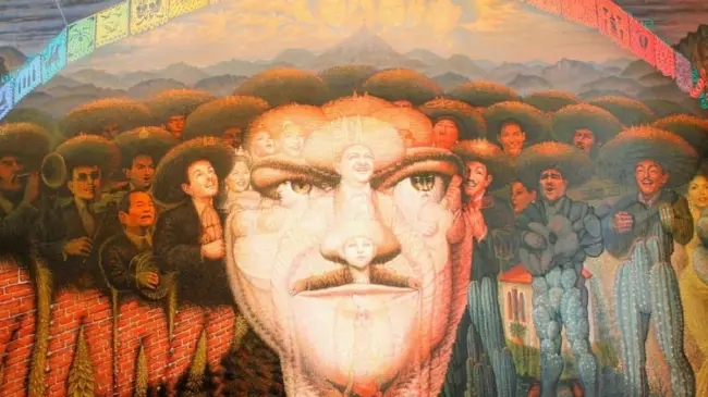 Pintura de Octavio Ocampo en el Museo de José Alfredo Jiménez, en Dolores Hidalgo.