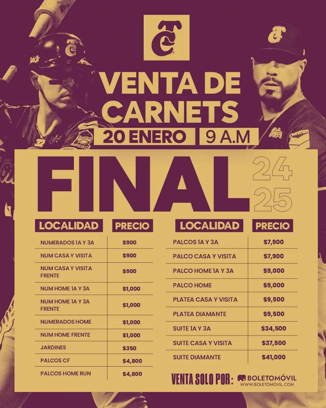 Precios de los boletos para el Juego Tomateros vs Cañeros. Foto: X