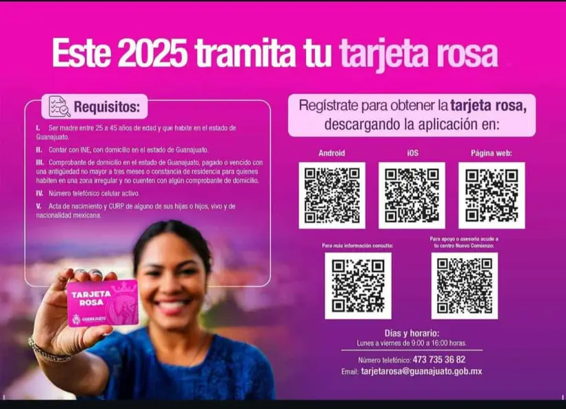 Estos son los requisitos para obtener la Tarjeta Rosa en Guanajuato. Foto: Instagram