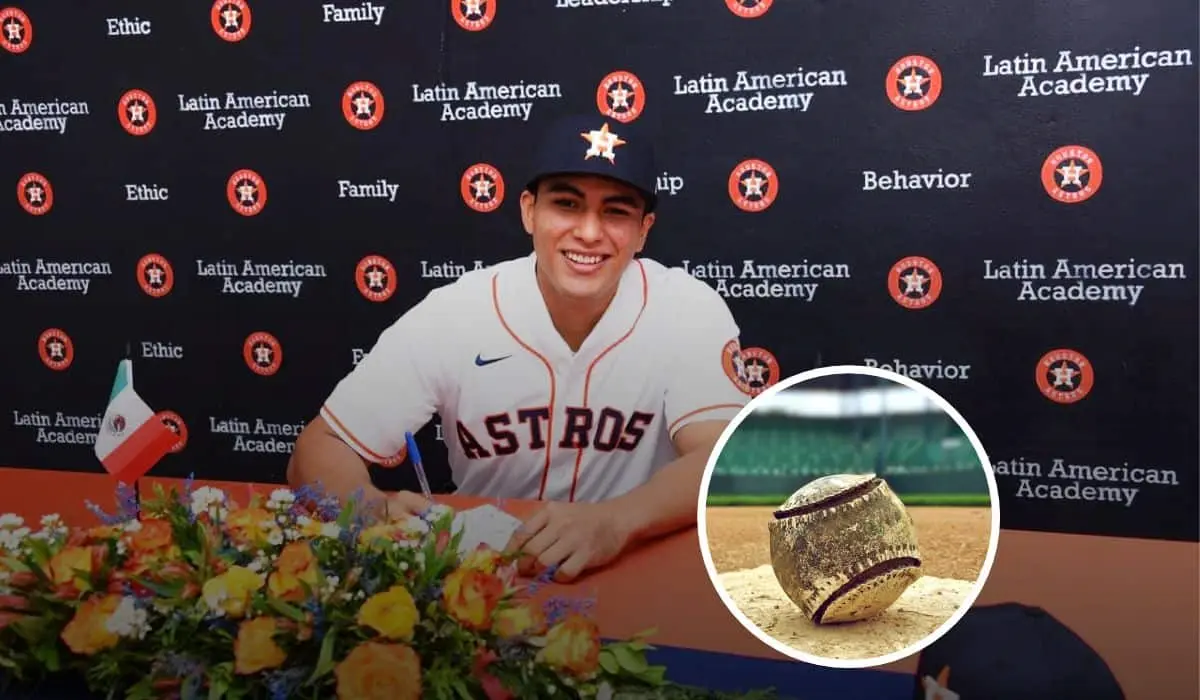 Adrián Emmanuel Ruiz Higuera firma para equipo de beisbol de Grandes Ligas. Foto: Cobaes Sinaloa.