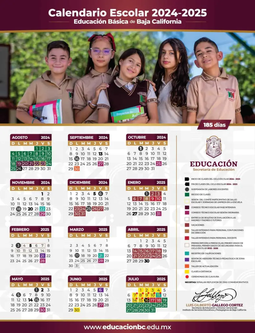 Cuál es el calendario escolar de la SEP en Baja California en 2025