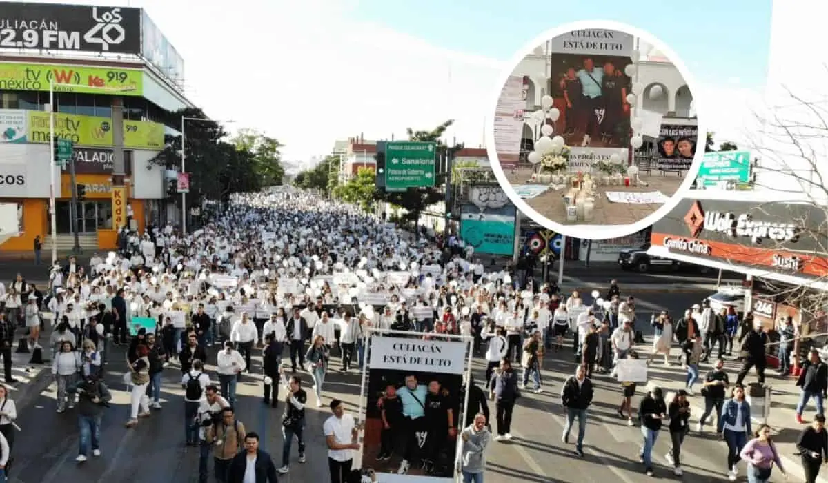 Marcha en Culiacán para pedir justicia por la muerte de Gael y Alexander. Foto: Lino Ceballos