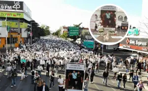 Al grito de Con los niños no marchan en Culiacán para exigir justicia por la muerte de Gael y Alexander