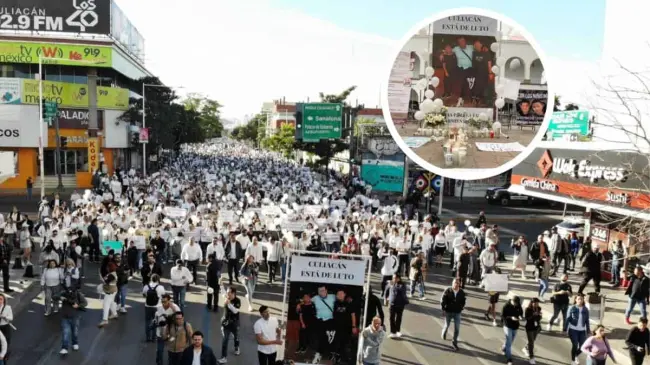 Marcha en Culiacán para pedir justicia por la muerte de Gael y Alexander. Foto: Lino Ceballos