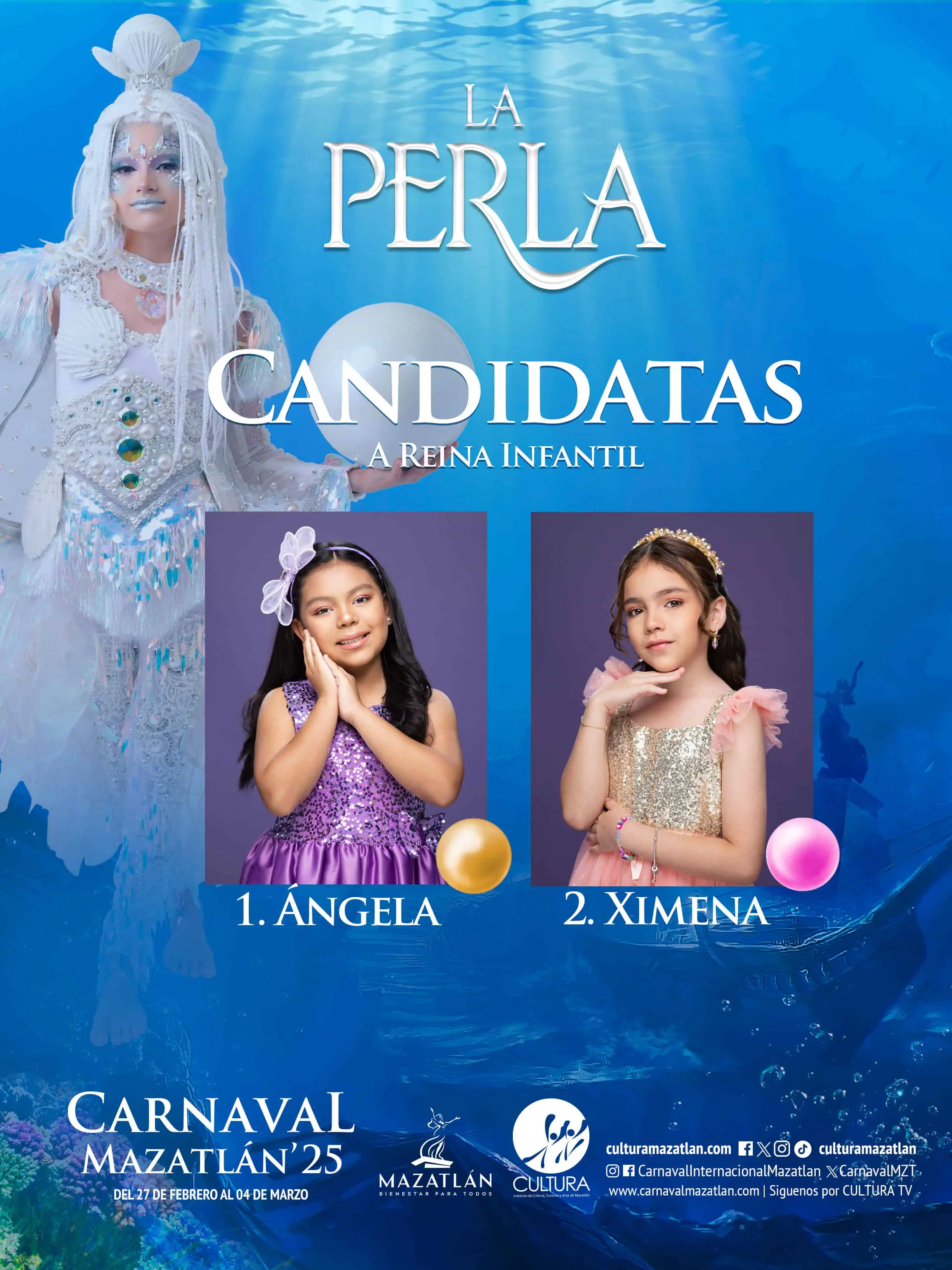 Candidatas a Reina Infantil Carnaval Mazatlán 2025
