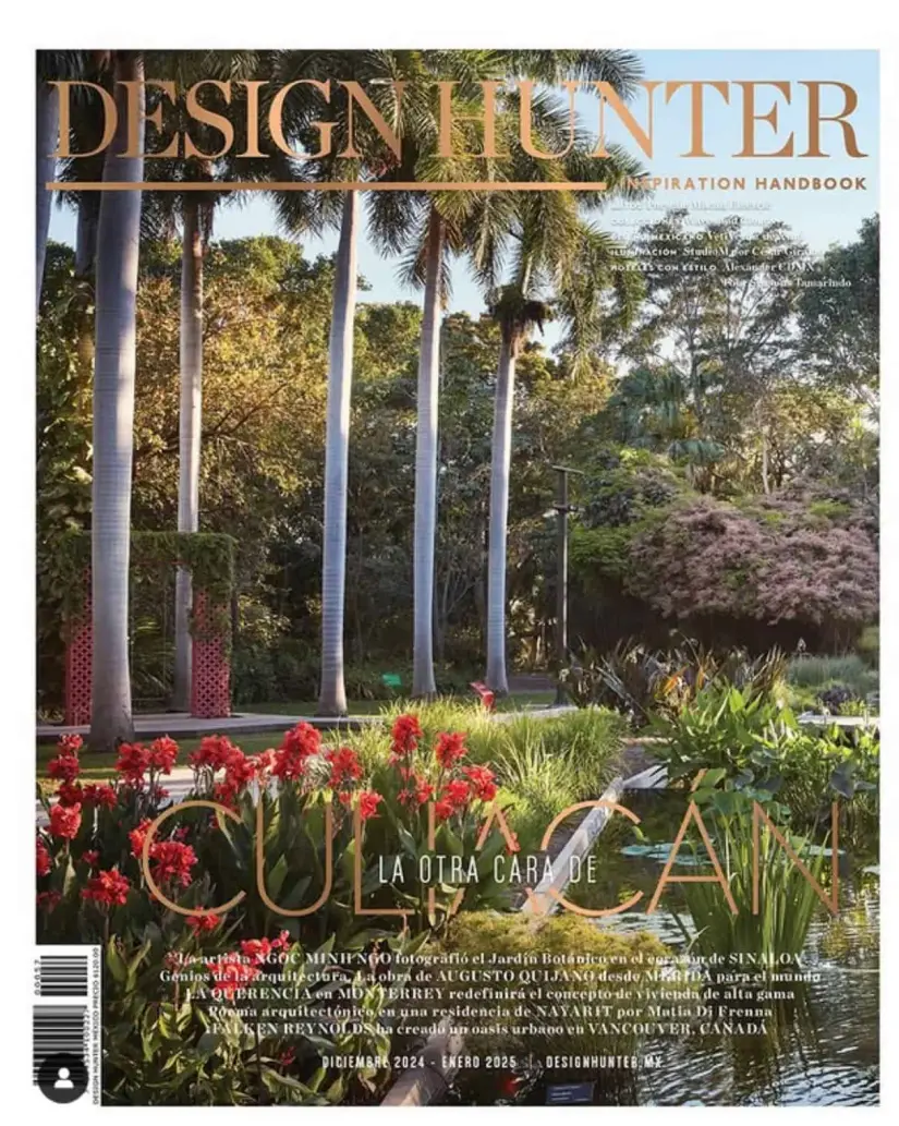 La portada de la revista Design Hunter, en la que aparee el Jardín Botánico. Foto: Captura de pantalla