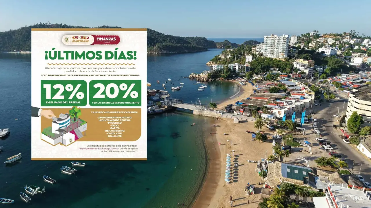 Acapulco lanzan campaña de descuentos en predial, licencias y refrendos.