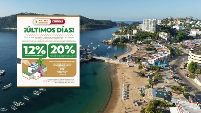 Acapulco lanzan campaña de descuentos en predial, licencias y refrendos.