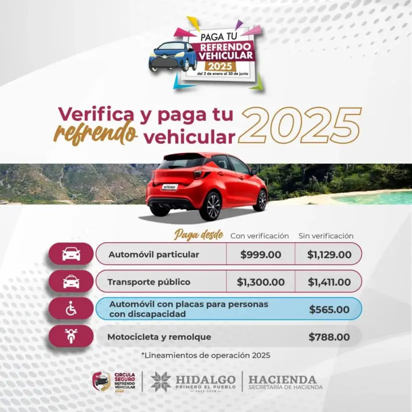 Refrendo vehicular en Hidalgo: requisitos y fechas para tramitarlo en 2025